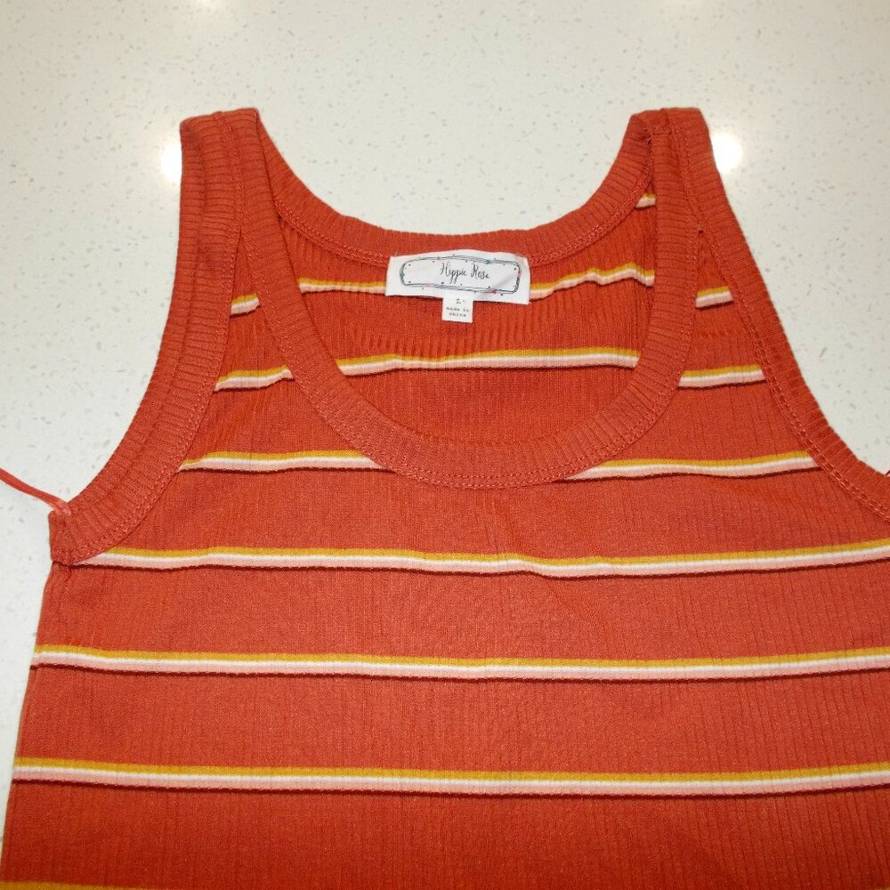 Bright Orange and Strips Top